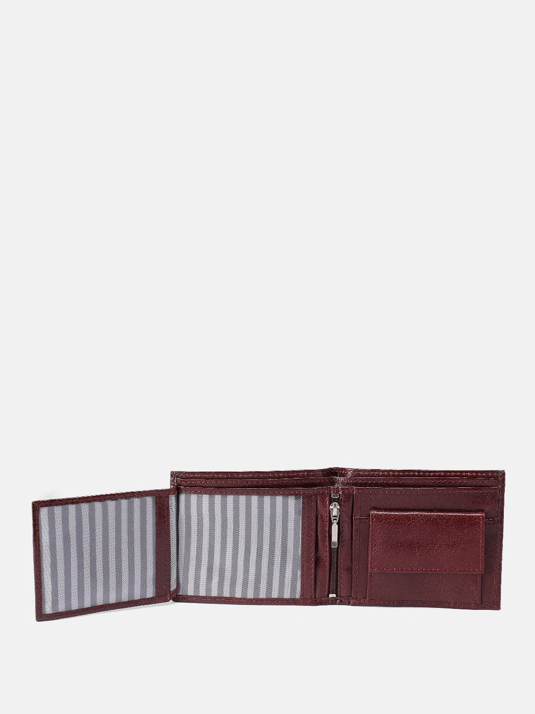 Premium Genuine Leather Bi-Fold Wallet with Zip Coin Pocket & Card Slots