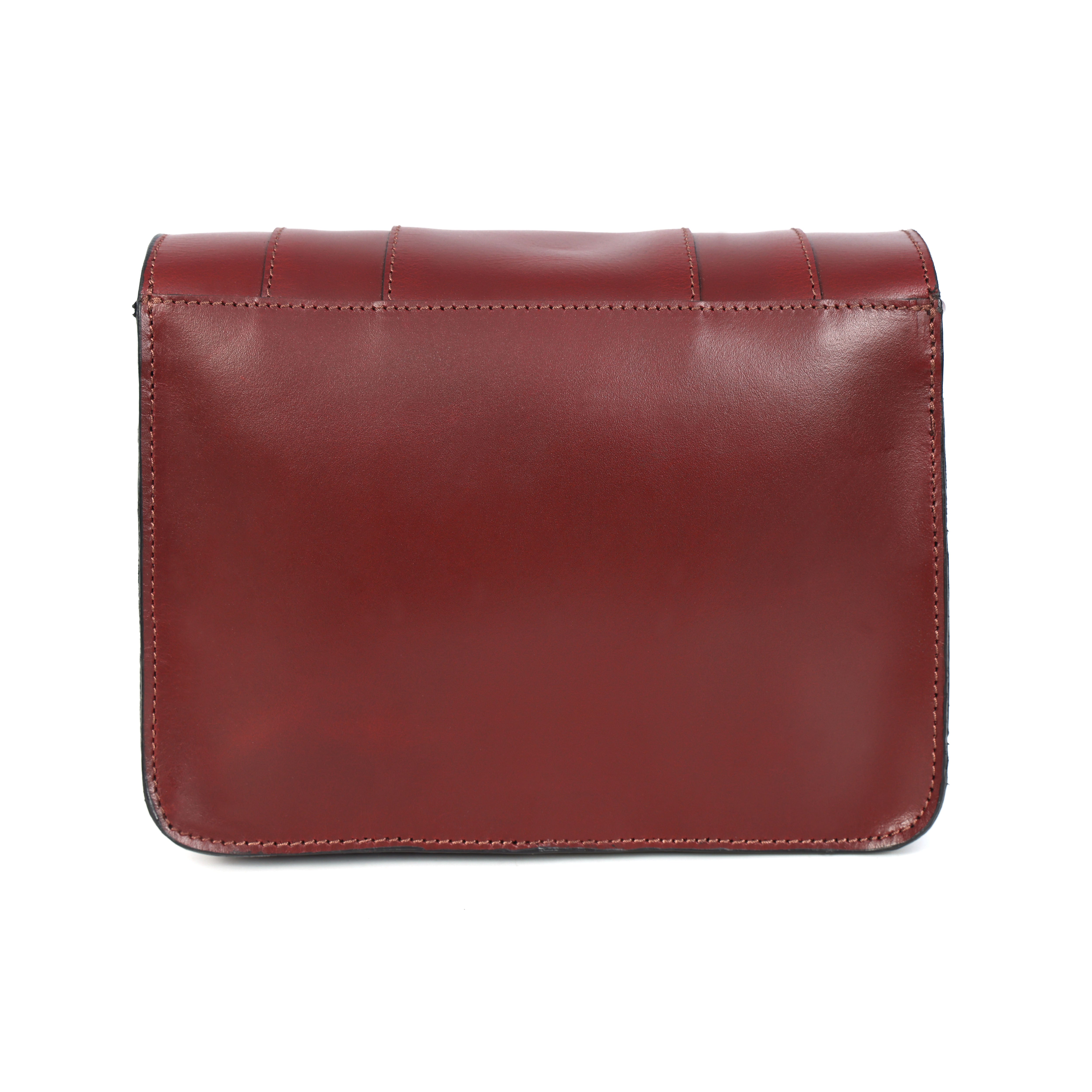 Premium Export Genuine Leather Crossbody Satchel Bag with Lock Closure & Adjustable Strap