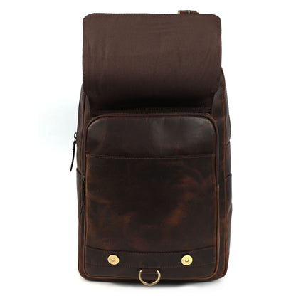 Elevate Your Style – Men's Full-Grain Leather Professional Backpack | Premium & Timeless, Art:- BG-1612