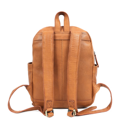Elegant Soft Tan Leather Backpack  Stylish, Versatile, and Organized  ART:- BG-1638