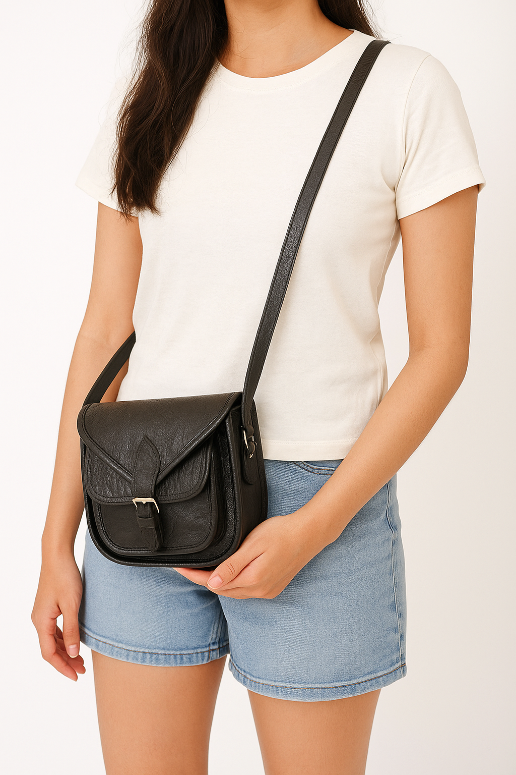 Luxurious Black Leather Embossing Bags – Elevate Your Style, ART:- BG-1364