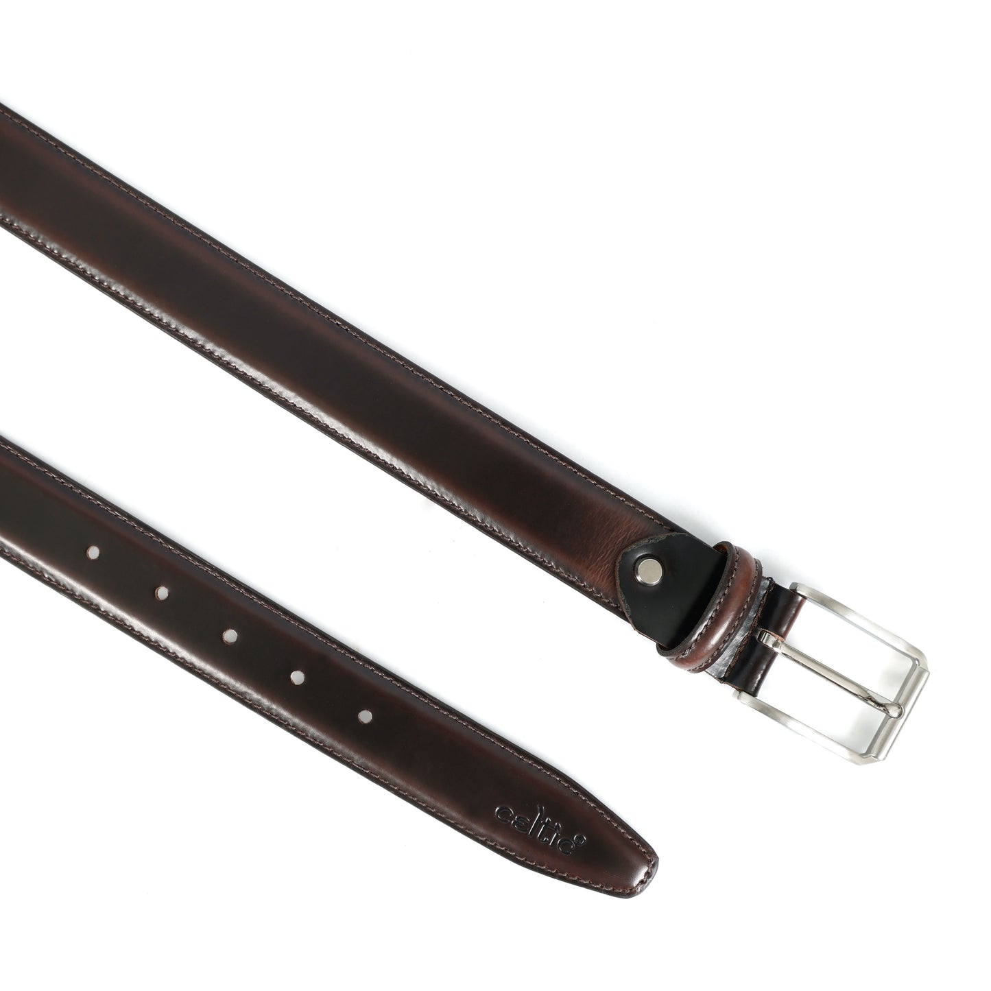 Premium Handcrafted Unisex Brown Leather Belt with Classic Silver Buckle
