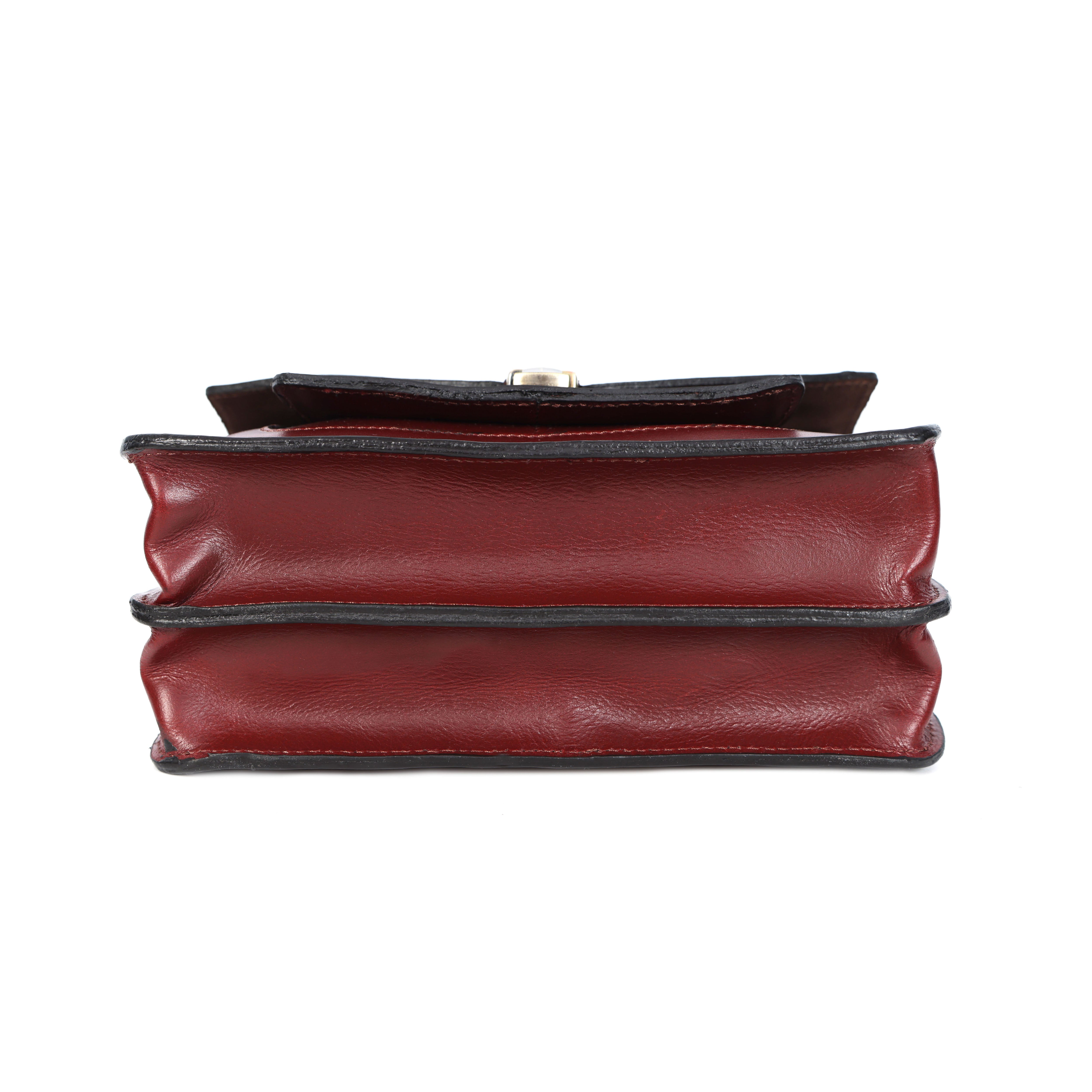 Premium Export Genuine Leather Crossbody Satchel Bag with Lock Closure & Adjustable Strap