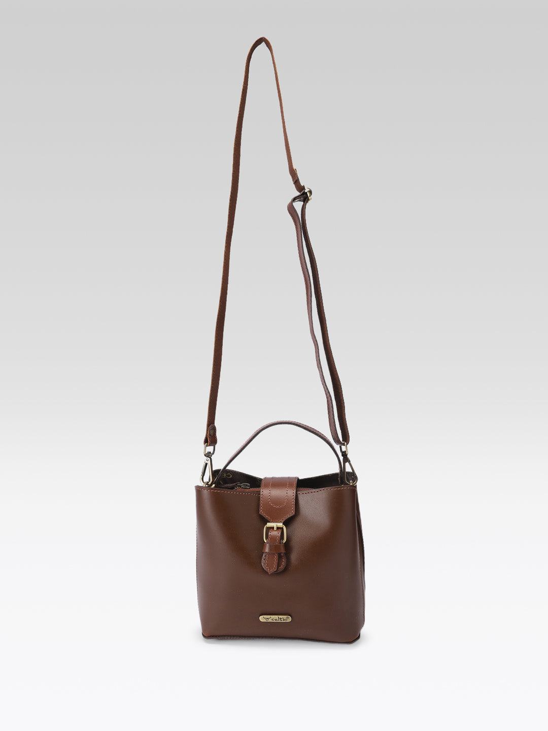 Premium Genuine Leather Structured Handbag with Top Handle & Zip Closure