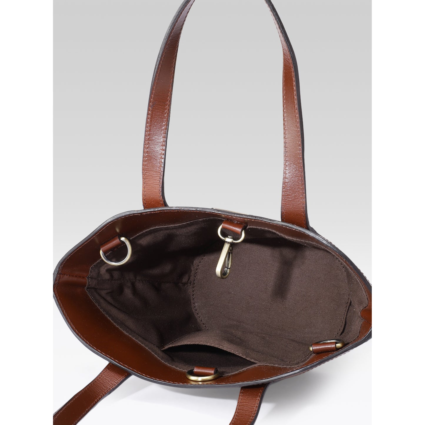 Premium Genuine Leather Mini Tote Bag with Dual Handles & Detachable Shoulder Strap