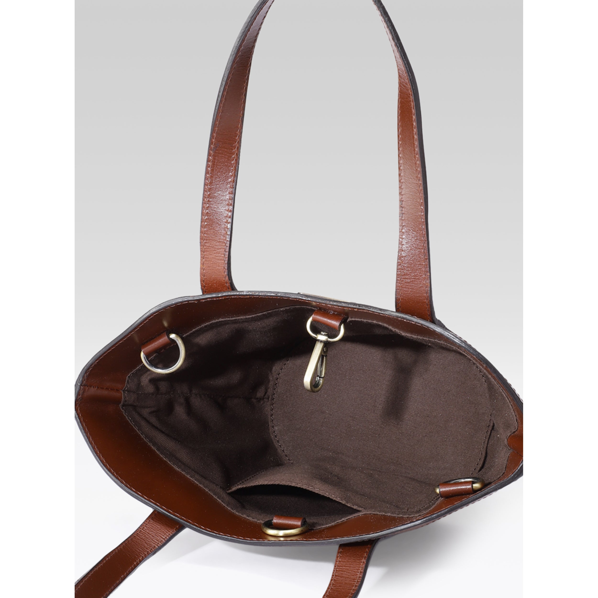 Premium Genuine Leather Mini Tote Bag with Dual Handles & Detachable Shoulder Strap
