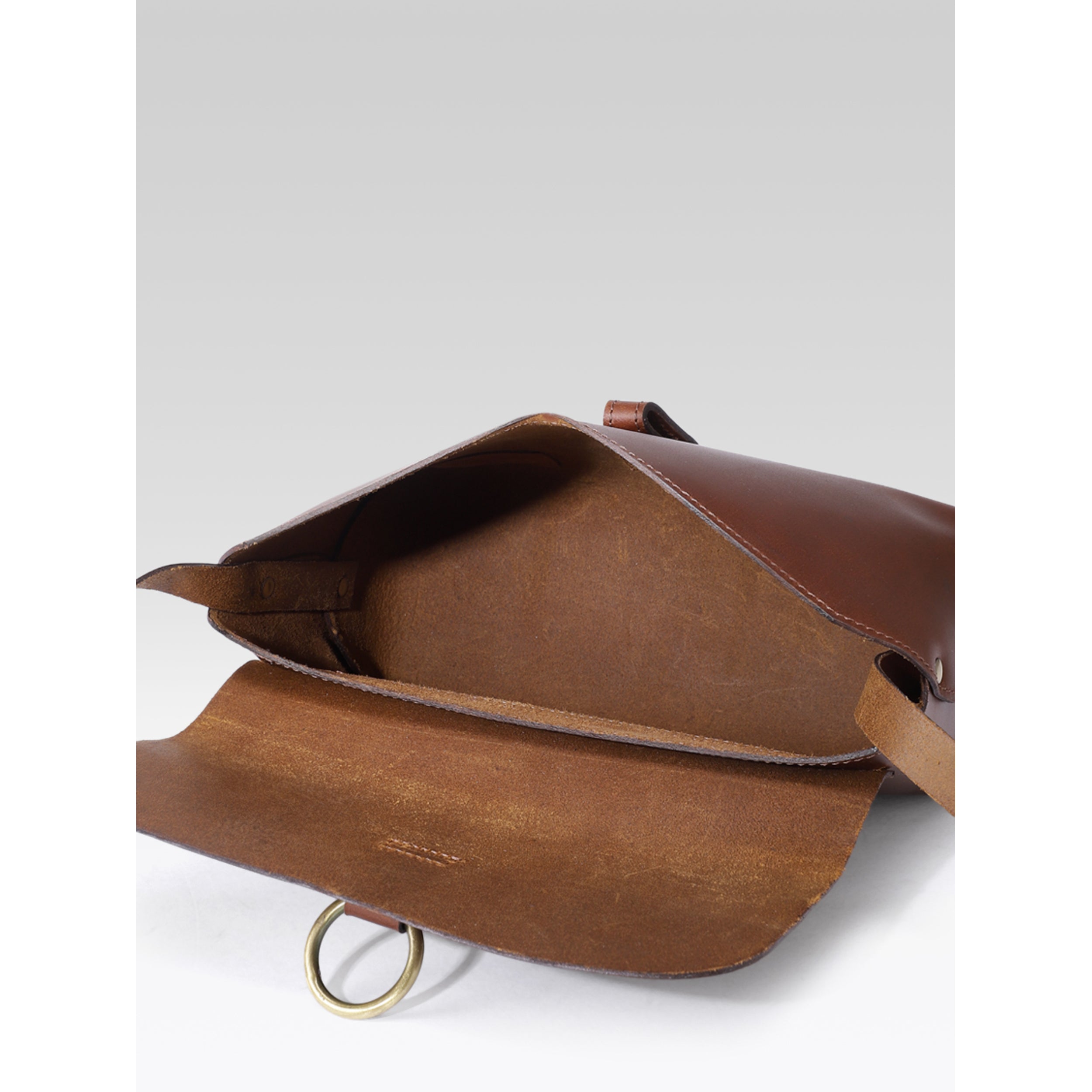 Premium Genuine Leather Sling Bag with Ring-Flap Design