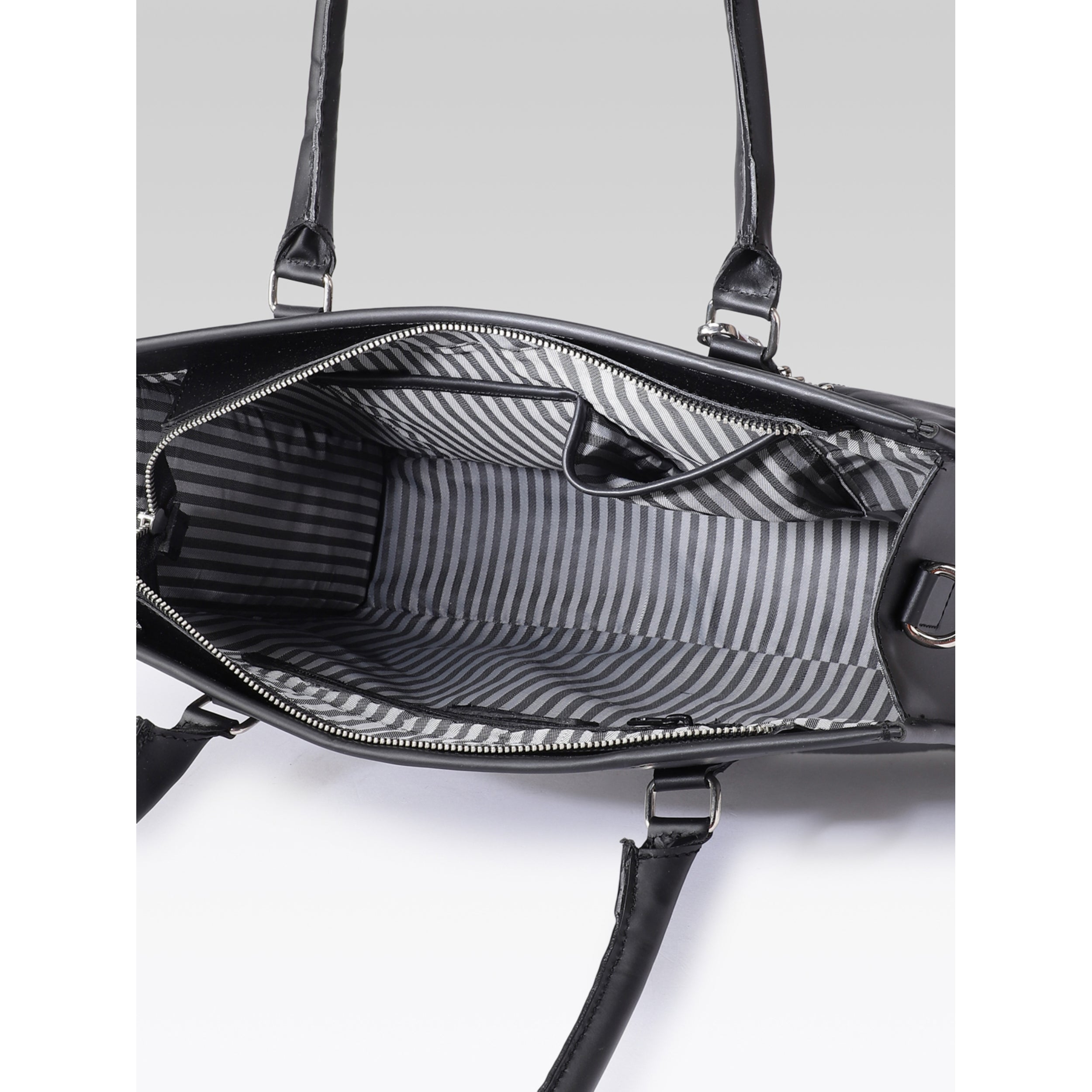 Premium Genuine Leather Office Tote Bag for Women Multiple Zip Compartments & Long Strap.