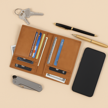 Light Brown Men’s Leather Wallet – Bi-Fold Card Holder Art:- LA-1432