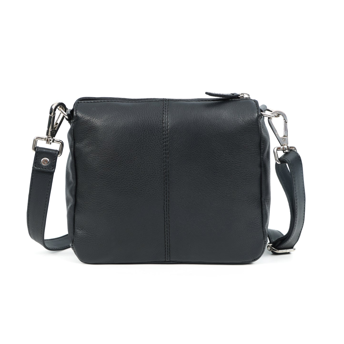Premium Genuine Leather Crossbody Bag with Flap Closure & Adjustable Strap