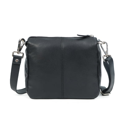 Premium Genuine Leather Crossbody Bag with Flap Closure & Adjustable Strap