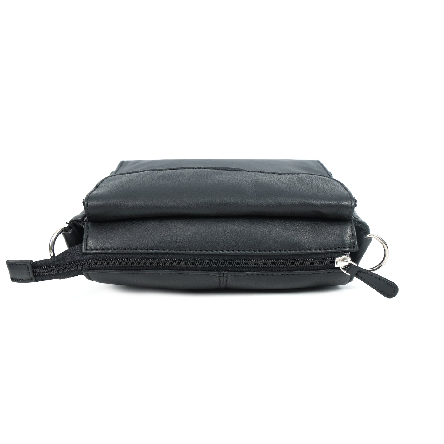 Premium Genuine Leather Crossbody Bag with Flap Closure & Adjustable Strap