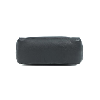 Premium Genuine Leather Crossbody Bag with Flap Closure & Adjustable Strap