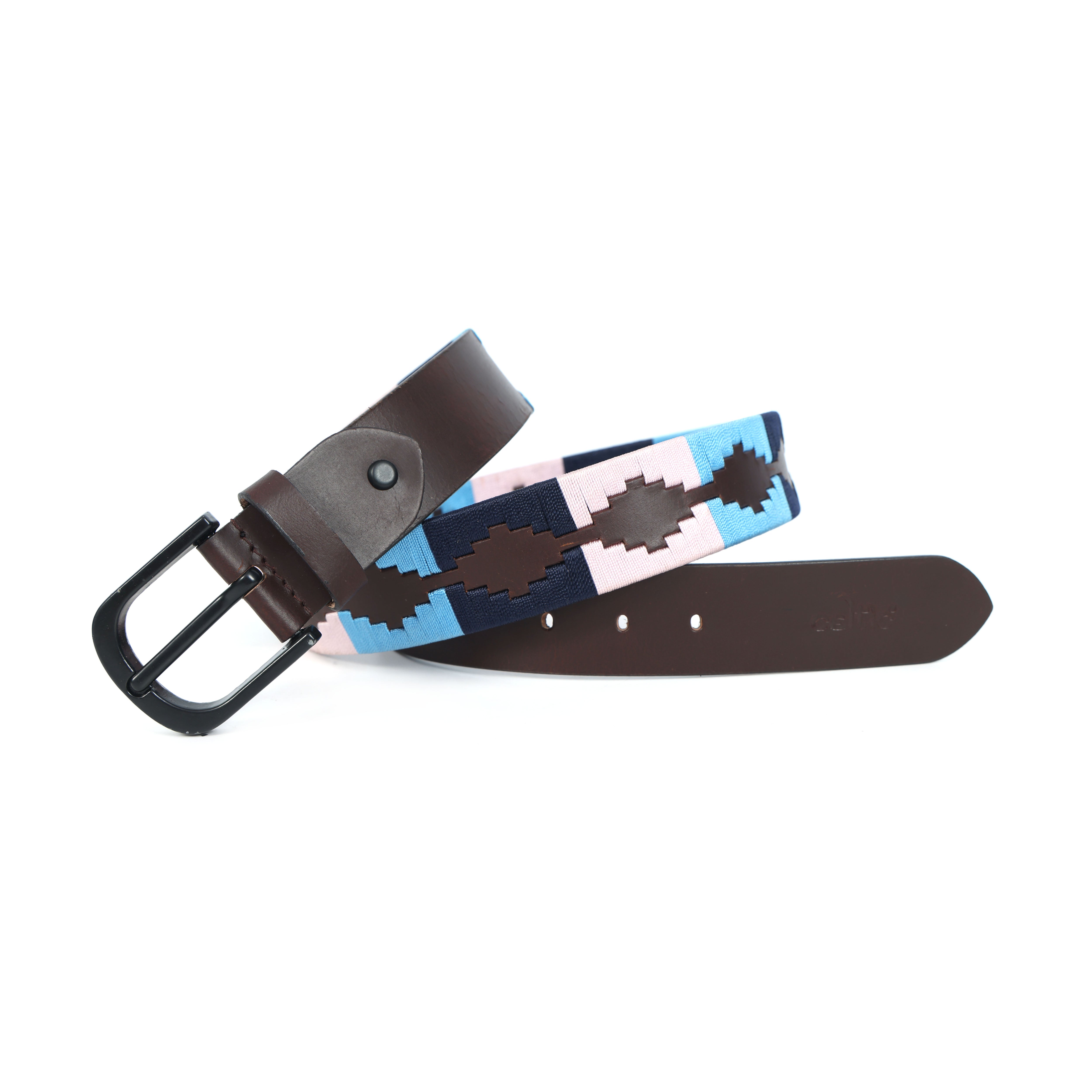 Premium Brown Leather Belt with Multi-Color Stitching  Stylish & Durable.LB-871