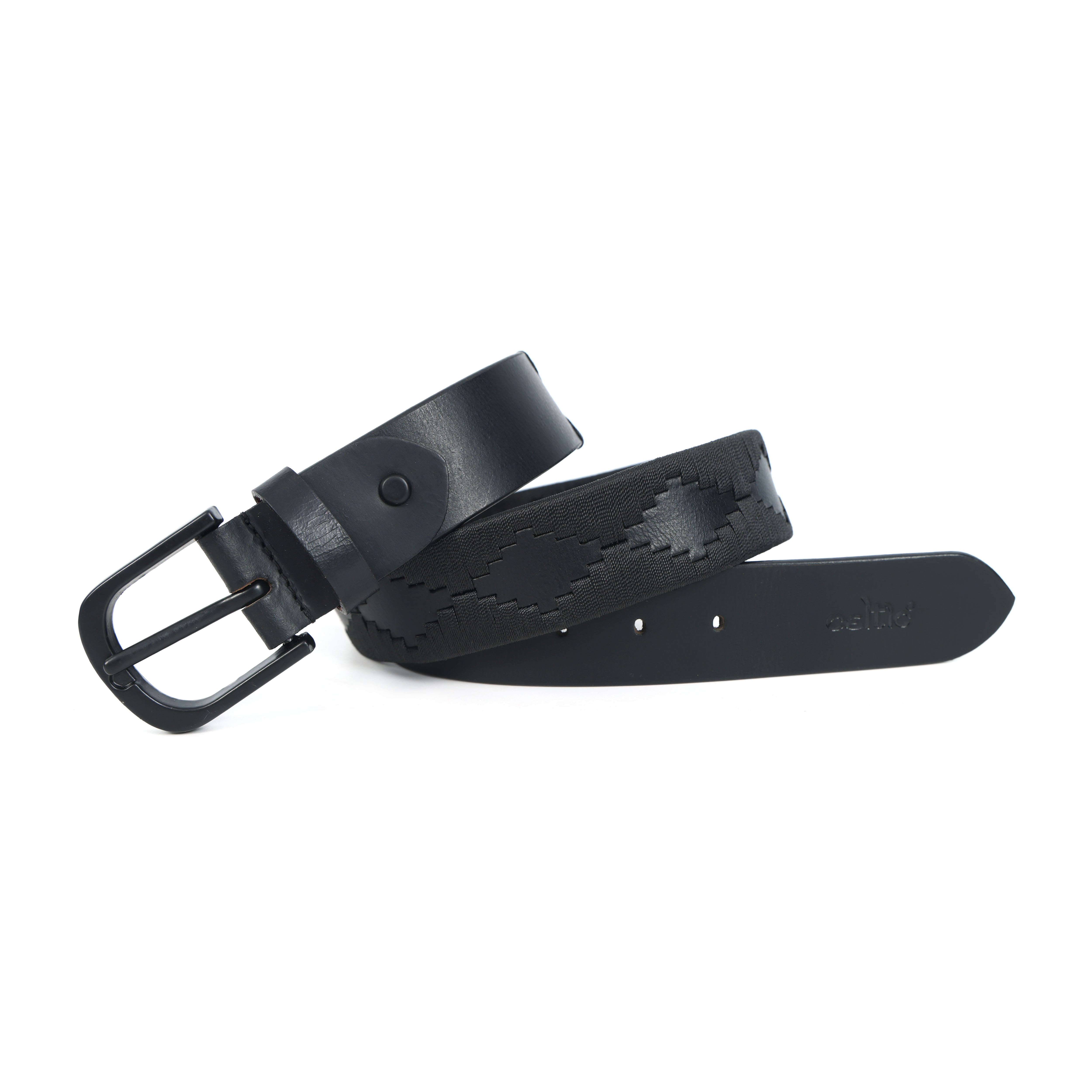  Premium New Designer Polo Black Milled Leather Belt. LB-860