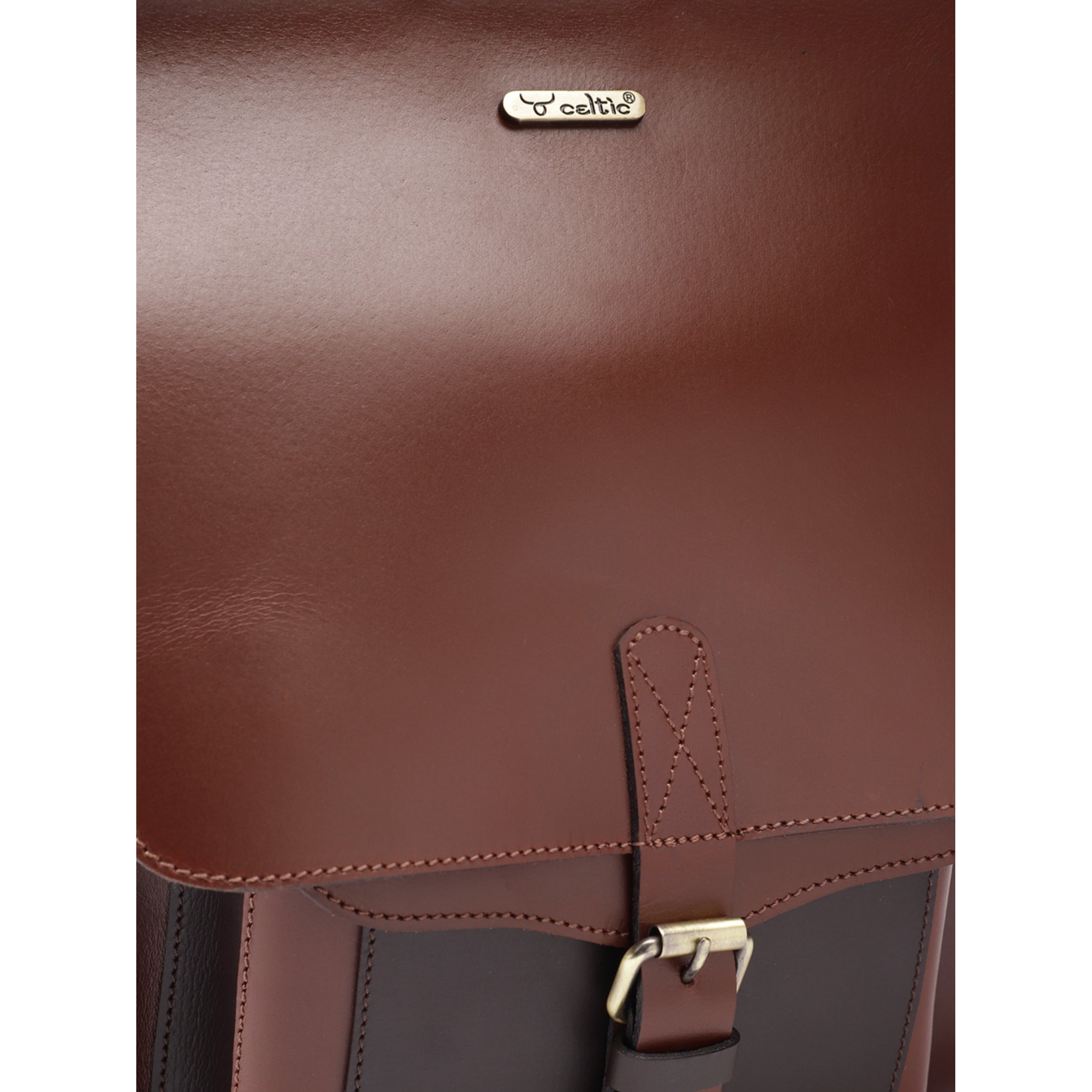 Premium Genuine  Leather Everyday Backpack with Secure Flap Closure