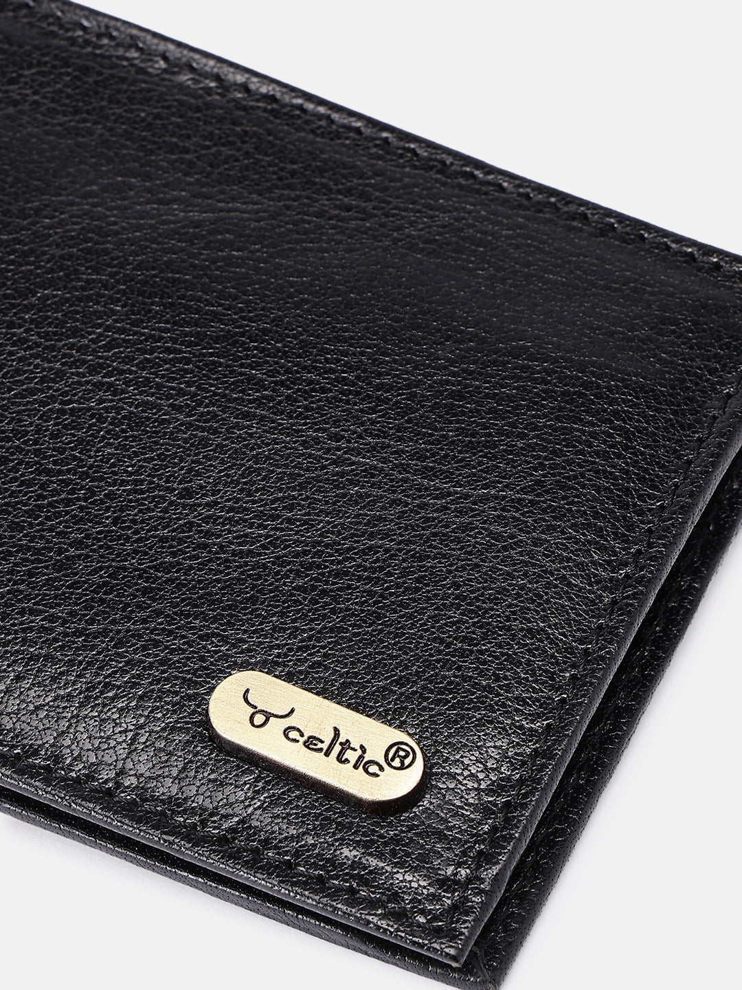 Premium Genuine Leather Bi-Fold Wallet with Zip Coin Pocket & Card Slots