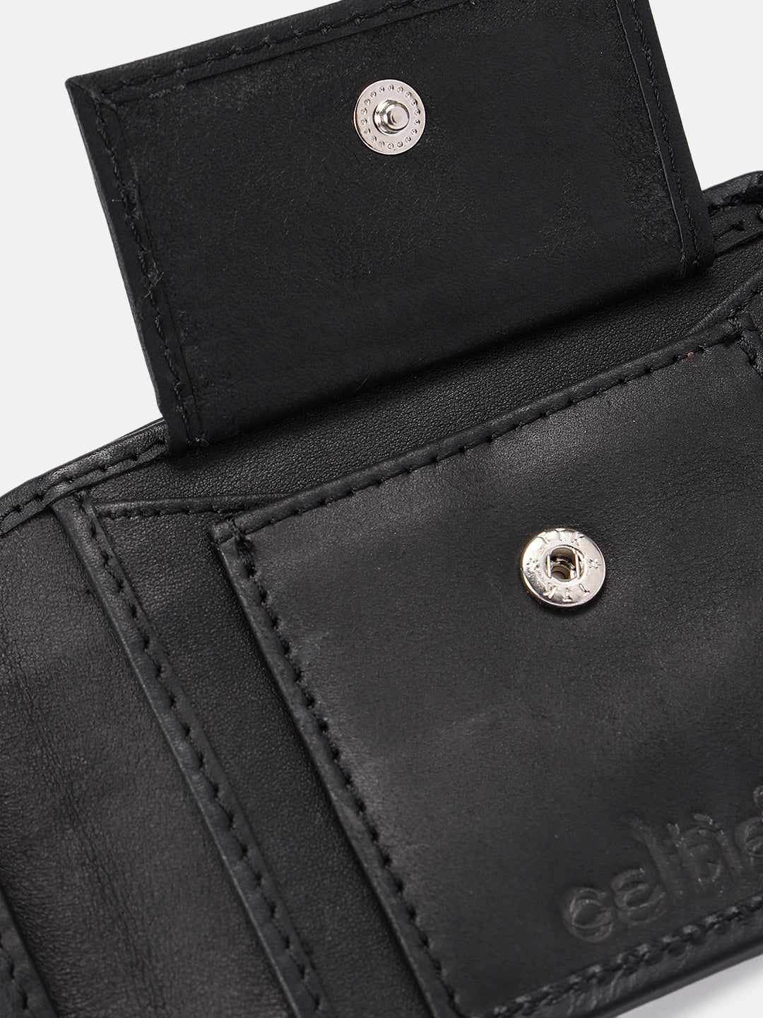 Celtic Genuine Leather Bi-Fold Wallet with Coin Pocket Black