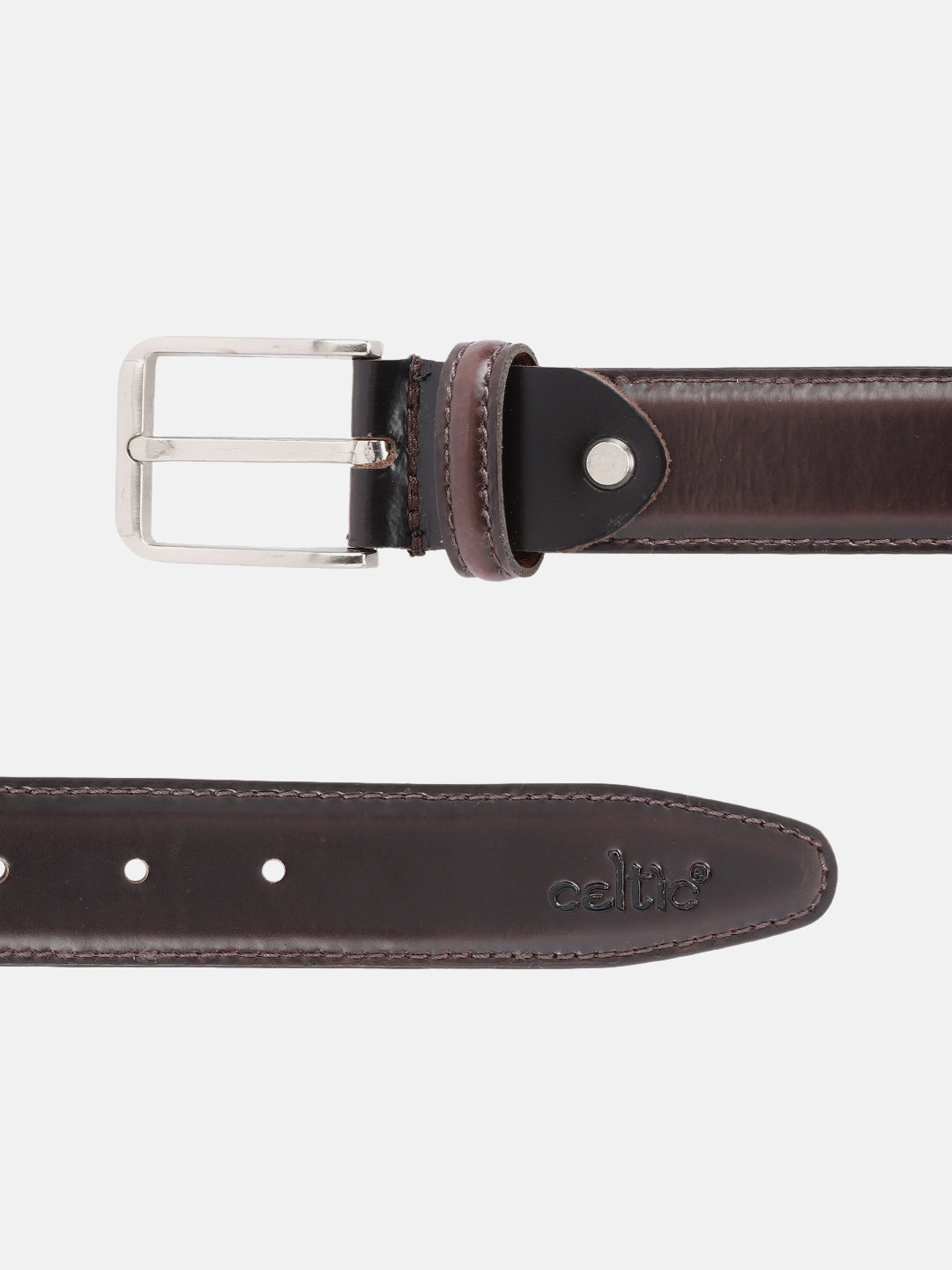 Premium Genuine Handcrafted Unisex Brown Leather Belt with Classic Silver Buckle