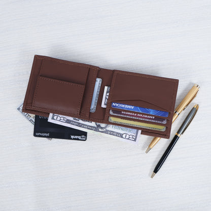 Men’s Tan Bi-Fold Leather Wallet – Slim & Lightweight ART:- LA-1430