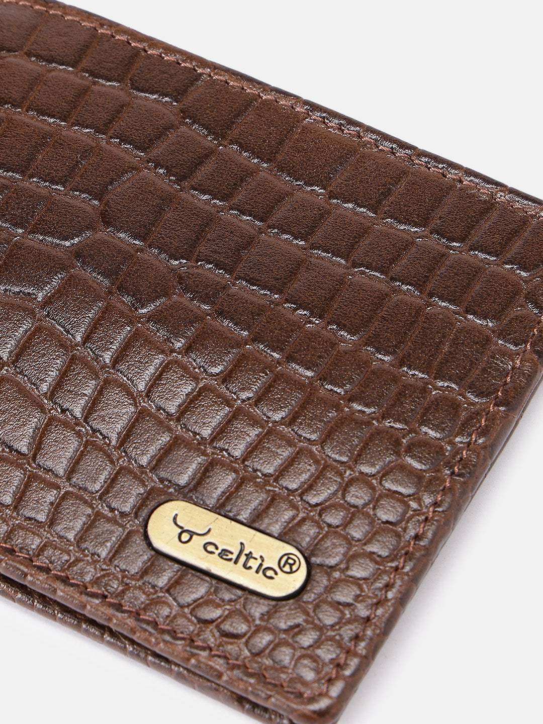 Premium Genuine Leather Crocodile Embossed Bi-Fold Wallet for Men | Multiple Card Slots