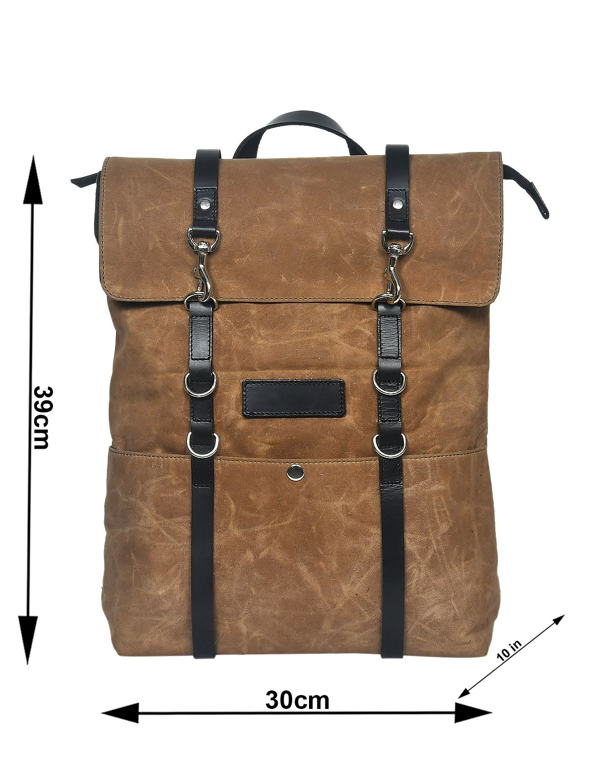 Elegant Brown Canvas and Leather Backpack. - CELTICINDIA