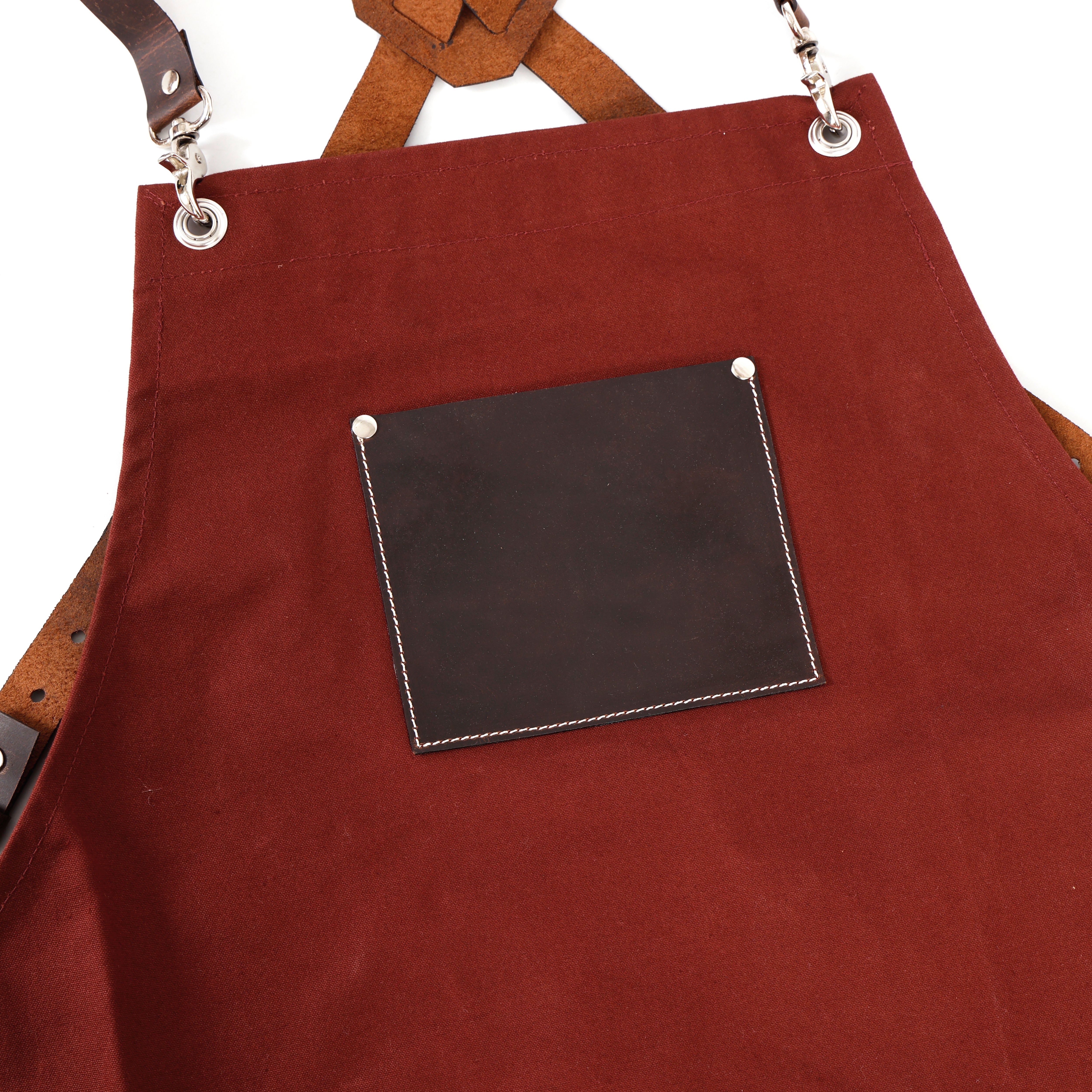 Premium Genuine Leather Brown Bib Apron
