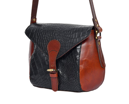 Elevate Your Style with Our Black Croco Leather Sling Bag. - CELTICINDIA