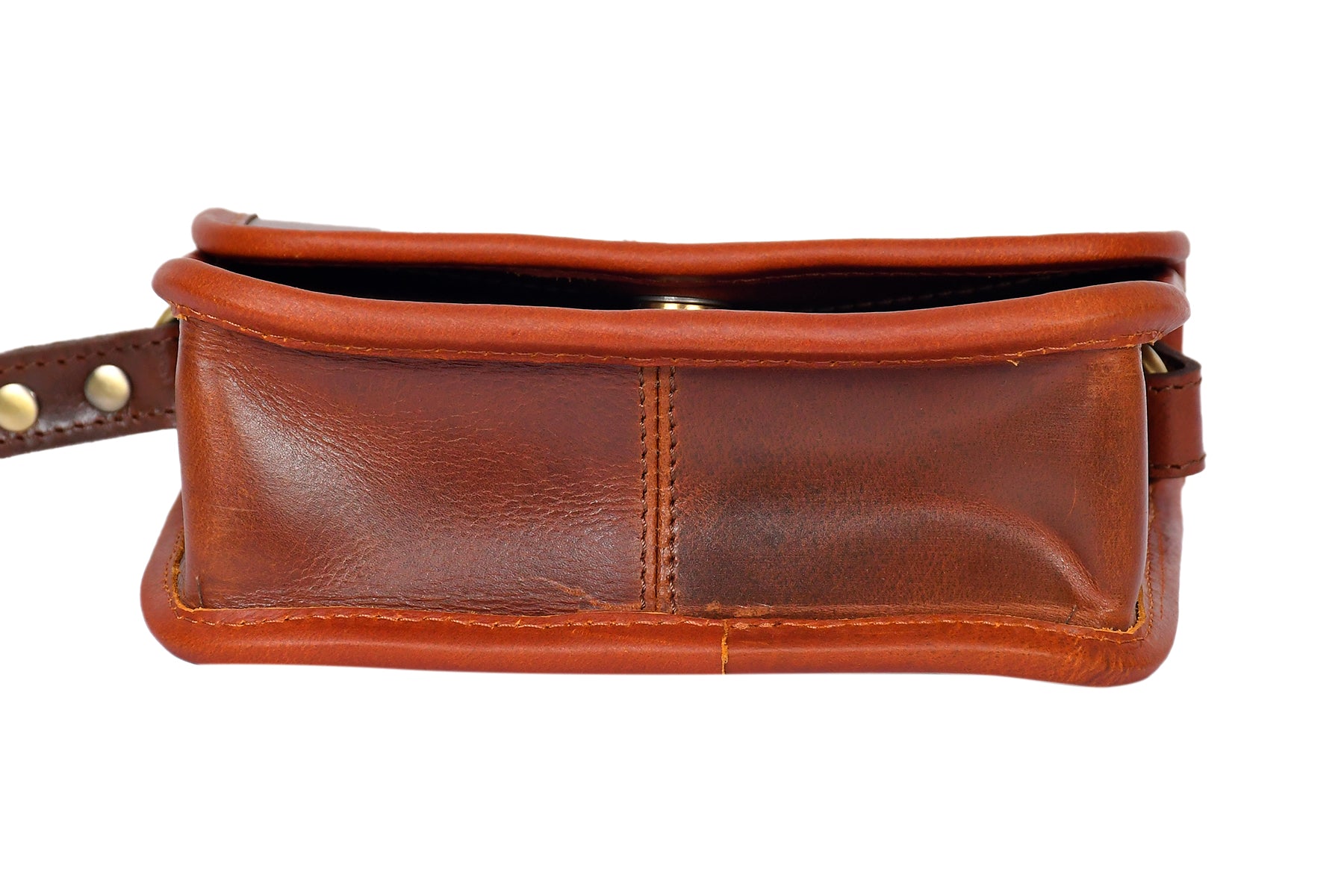 Women's Leather Box Sling Bag Brown Mini Crossbody with Top Handle