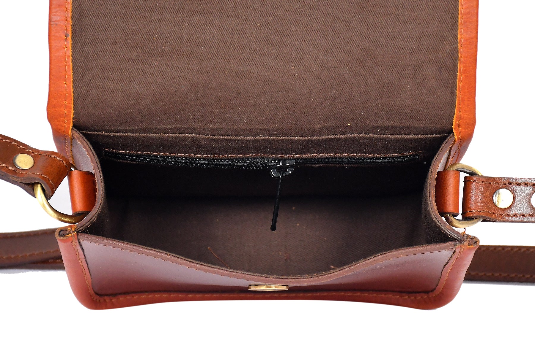 Women's Leather Box Sling Bag Brown Mini Crossbody with Top Handle