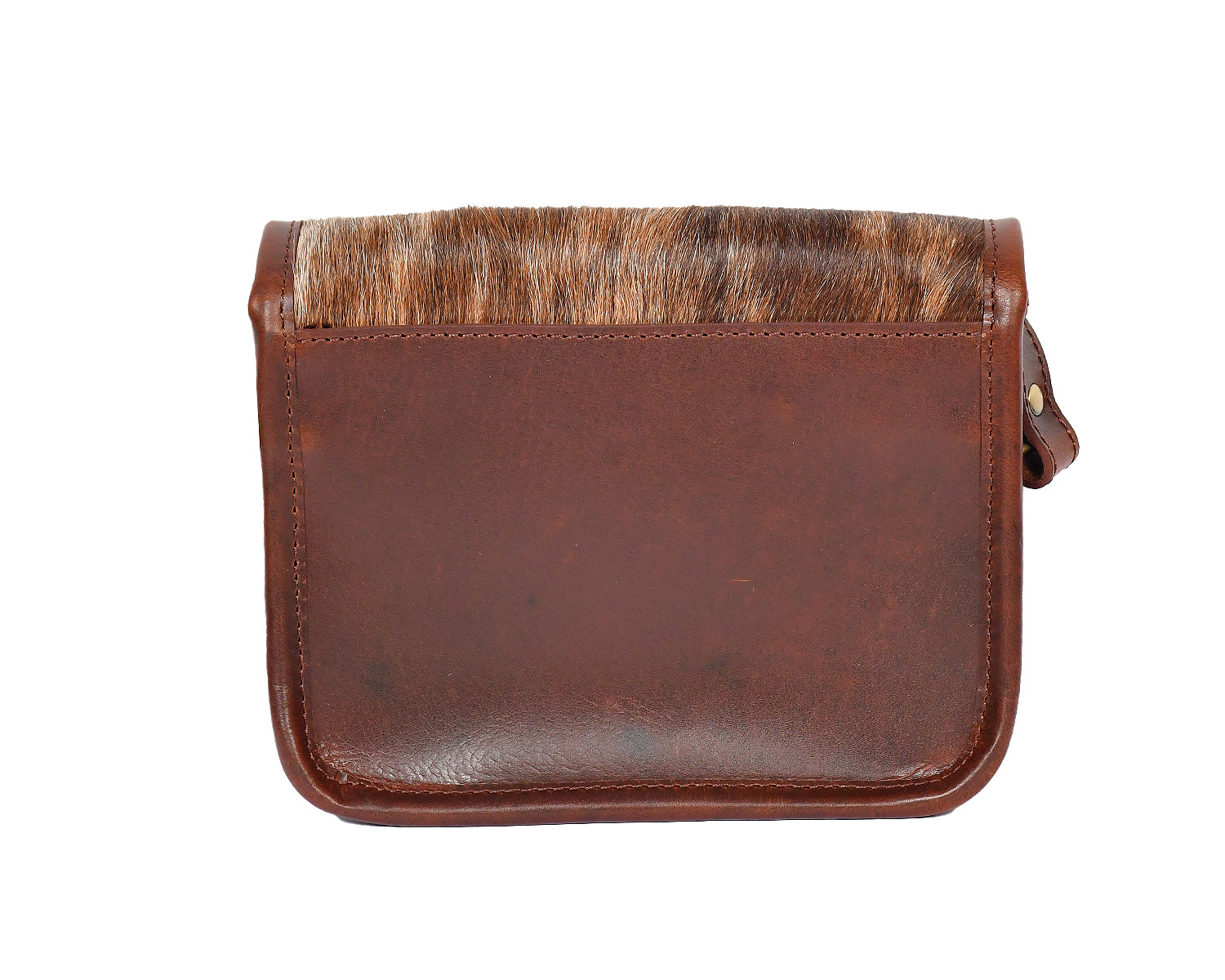 Womens Leather Sling Bag with Brown Hairon Flap  Small Crossbody Satchel