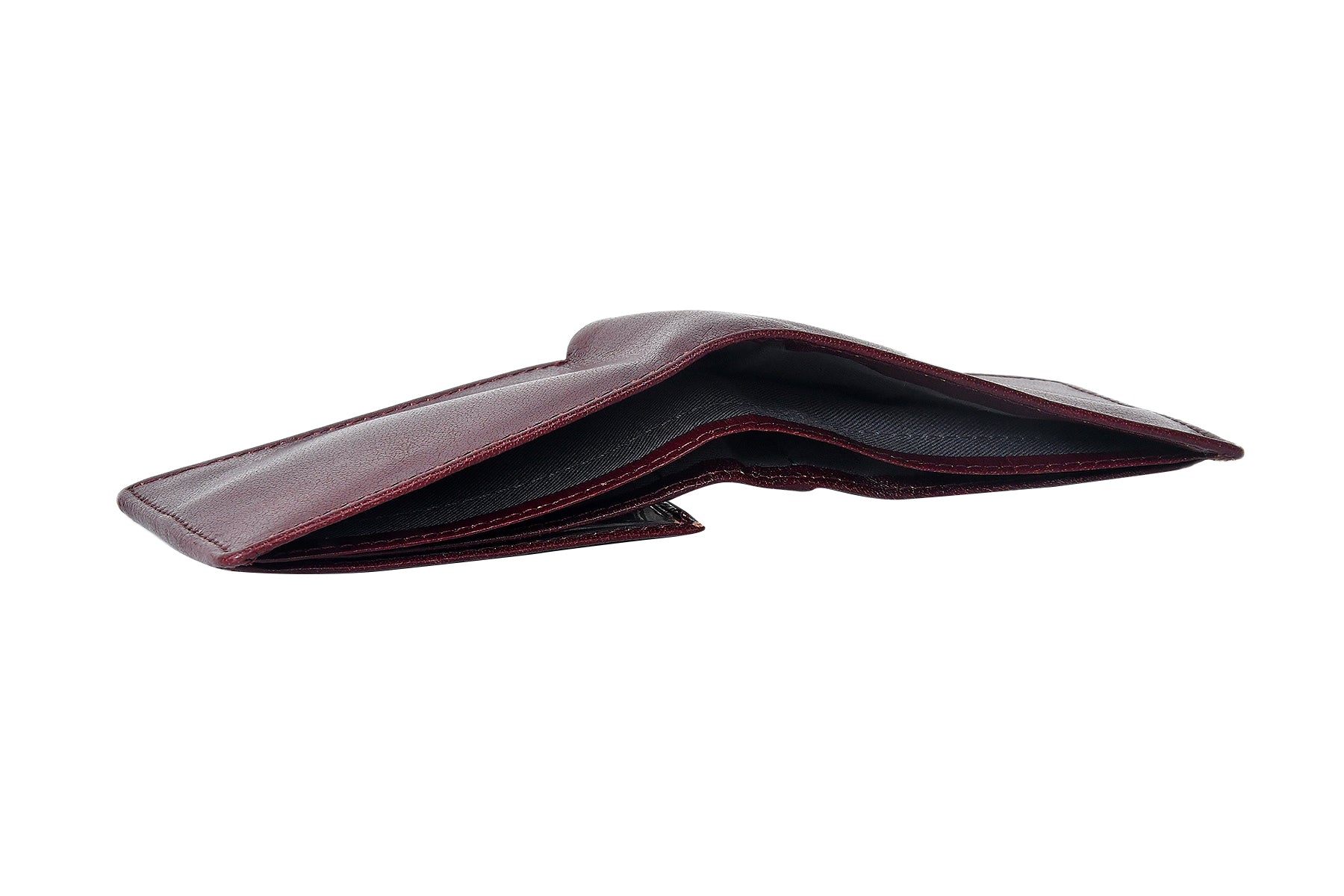Premium Genuine Leather Bi-Fold Wallet with ID Window & Multiple Card Slots
