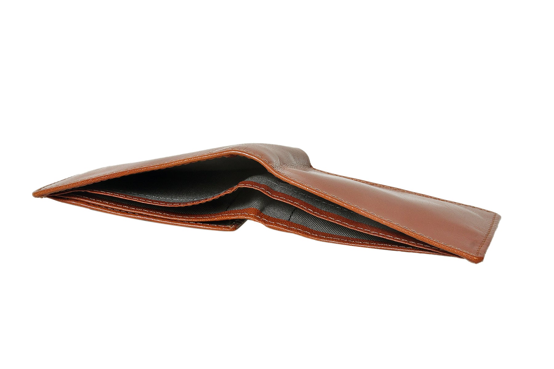 Premium Genuine Leather Bi-Fold Wallet with ID Window & Multiple Card Slots