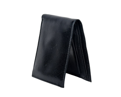 Black Printed Belt with Matte Buckle & Leather Wallet Gift Combo