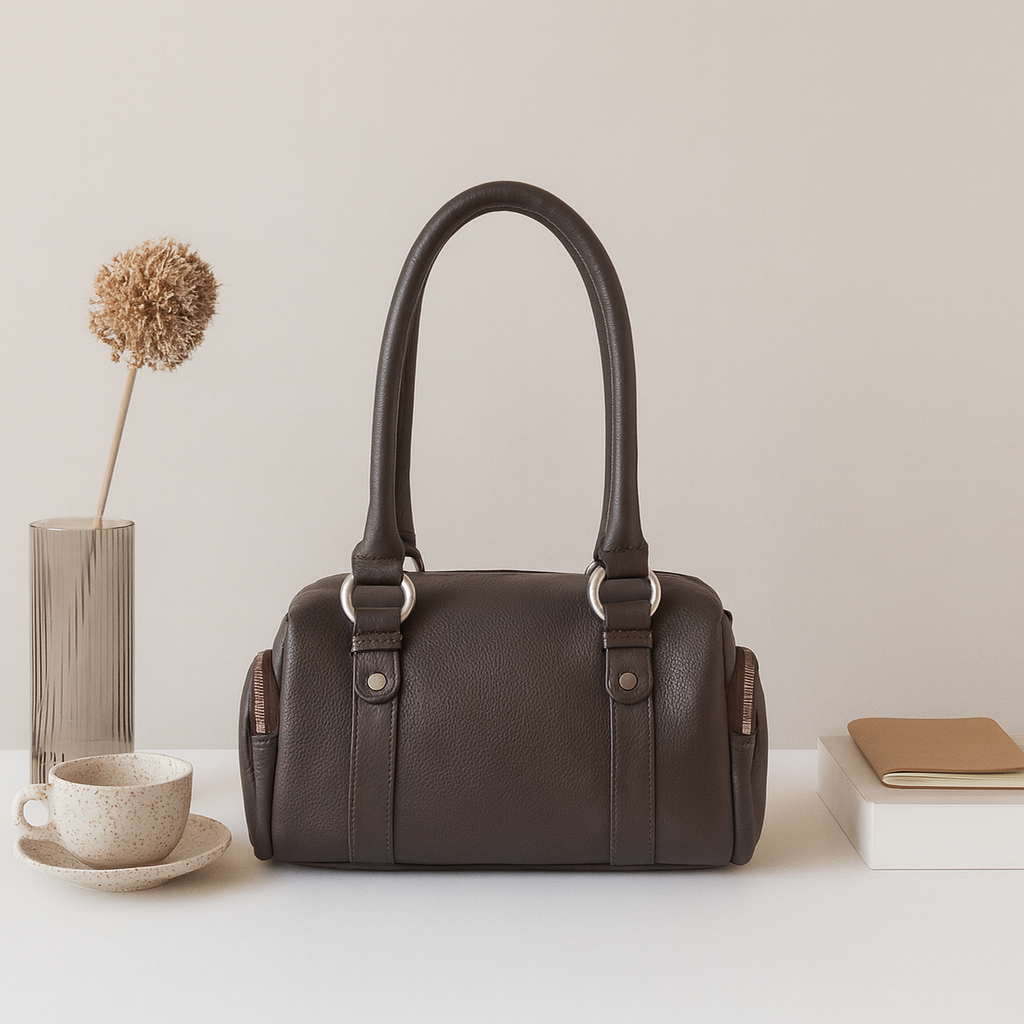 PremiumGenuine  Black Leather  Satchel Medium Shoulder Tote for Women