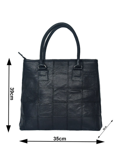 Black Premium Tote Leather Bag - CELTICINDIA