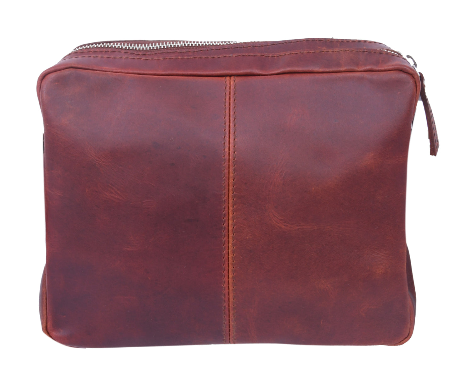 Premium Leather Crossbody Bag with Dual Zipper Compartments for Everyday Use