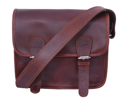 Timeless Elegance: Brown Leather Messenger Bag. - CELTICINDIA