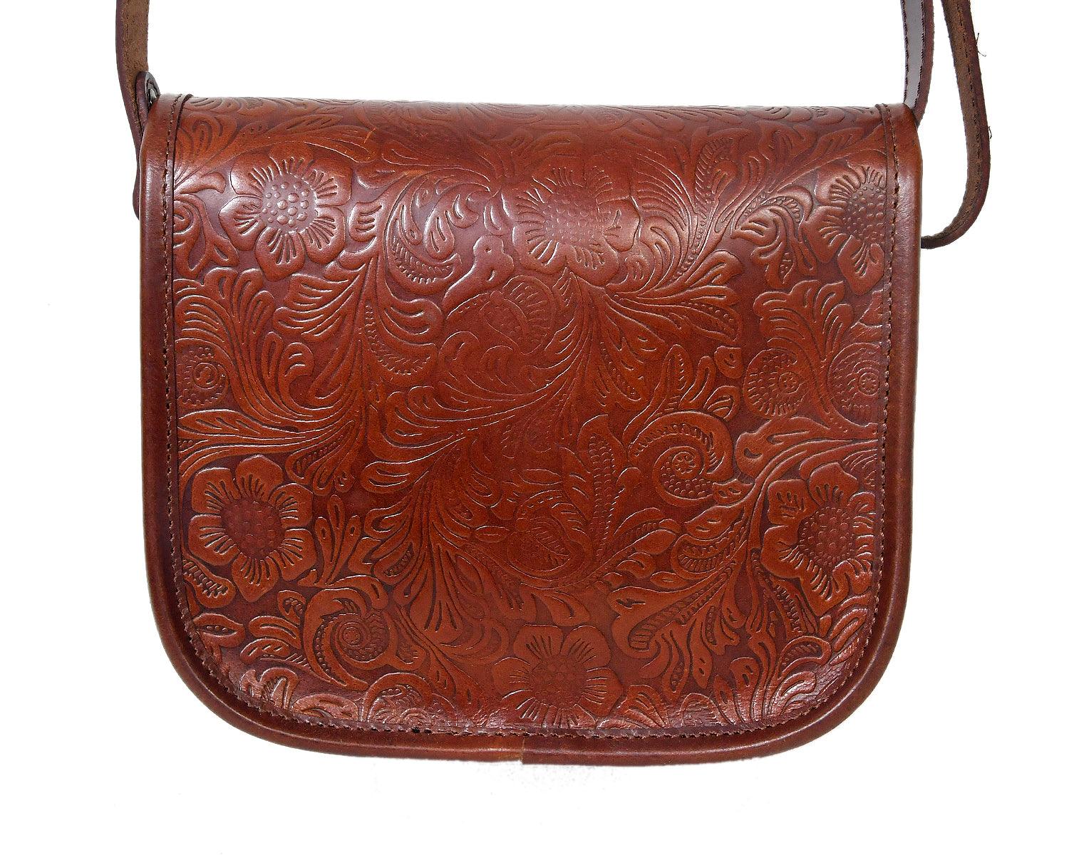 Buy Hand Painted Leather Handbag, Tooled Leather Bag, Genuine Full Grain Embossed  Leather Bags for Women Handmade in Spain Online in India - Etsy