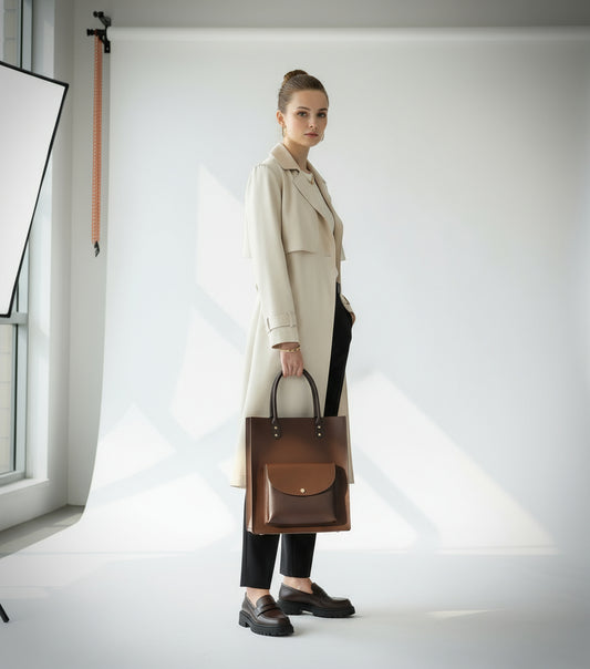 Elegance in Brown: Discover Our Exquisite Brown Leather Shopper Bag. - CELTICINDIA