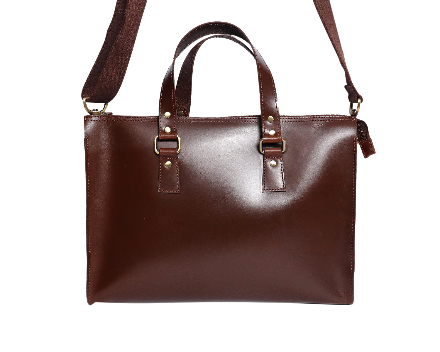 Premium Leather Laptop Bag with Top Handle & Detachable Shoulder Strap