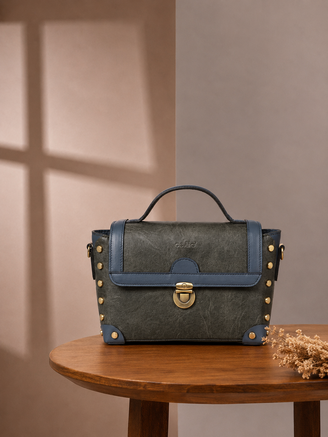 Premium Genuine  Leather  Crossbody HandBag with Top Handle,  & Adjustable Strap