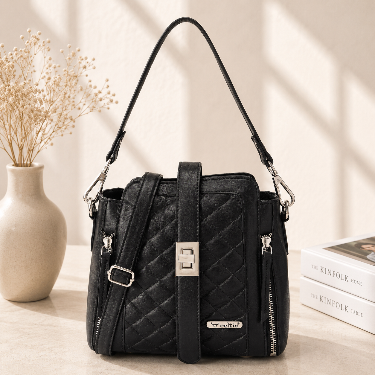 Premium Quilted Leather Shoulder Bag – Stylish Everyday Crossbody Handbag