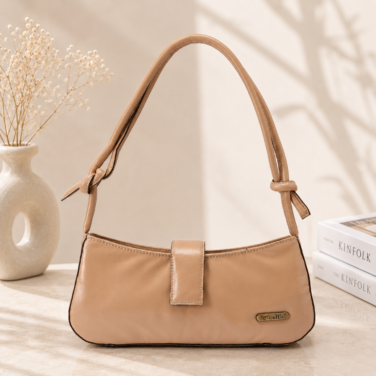 Premium  Leather Hand & Shoulder Bag for Women with Bow Detail