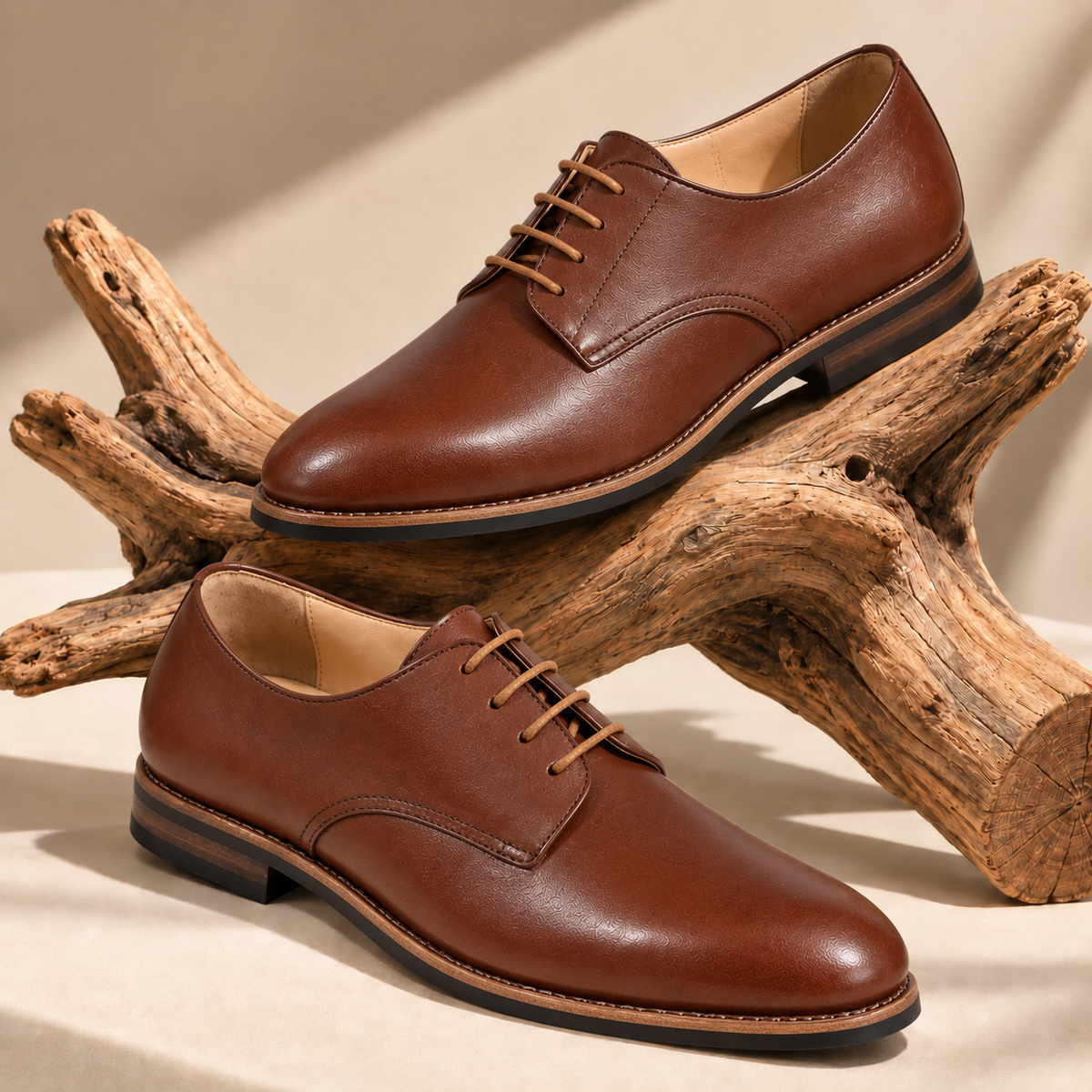 Premium Genuine Leather Classic Lace-Up Formal Shoes | Brown | Elegant Oxford Design | Durable Sole | Office & Occasion Wear