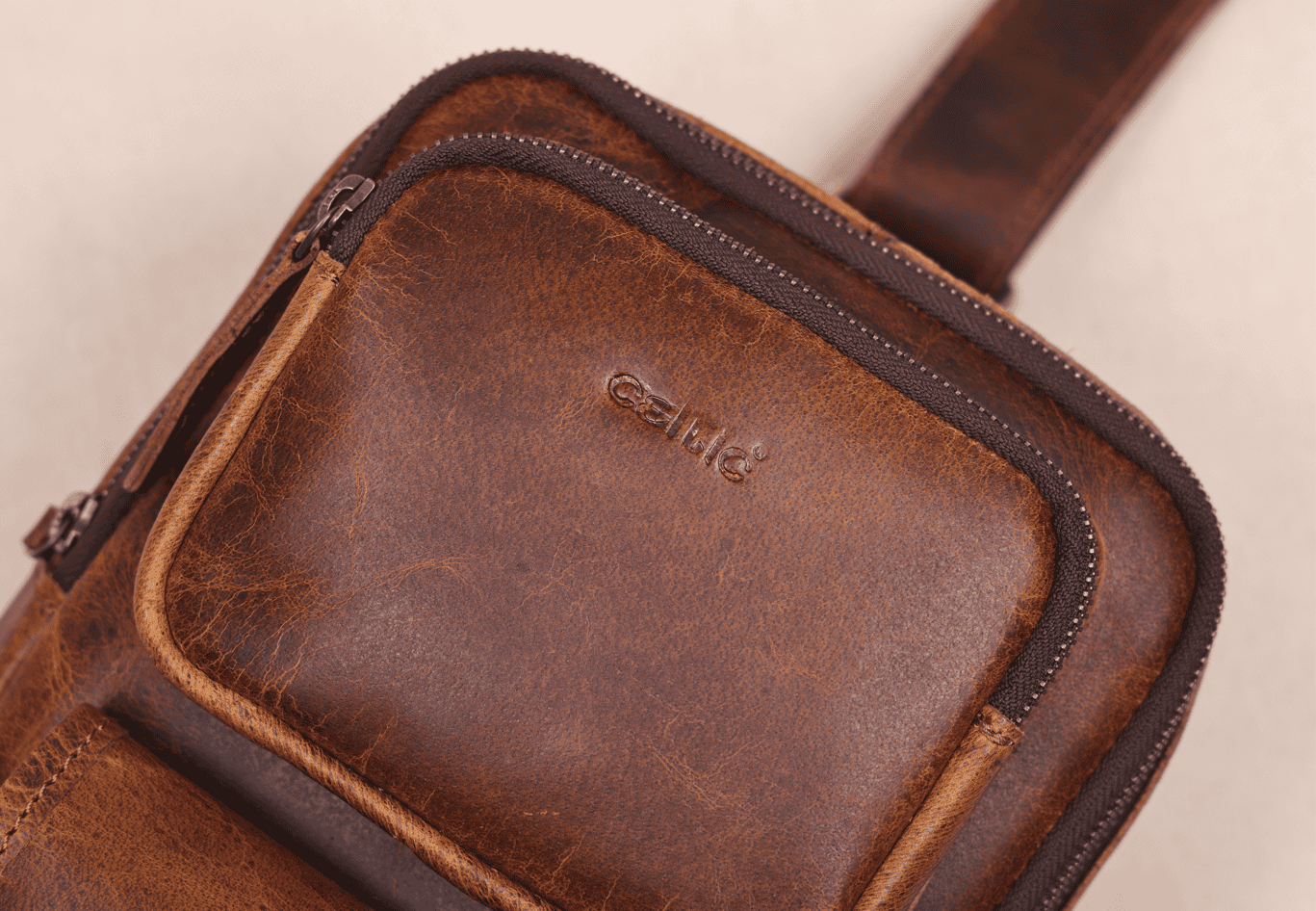 Brown Small Crossbody Leather Bag" Art: BG-1617