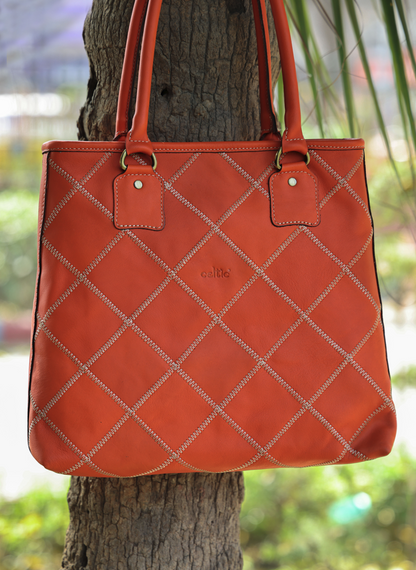 "Chic Comfort in Orange: Elevate Your Style with Our Durable and Spacious Tote Bag" Art: BG-1558-Z