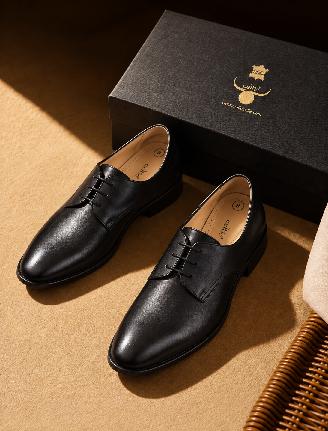 Premium Genuine Leather Classic Lace-Up Formal Shoes | Brown | Elegant Oxford Design | Durable Sole | Office & Occasion Wear