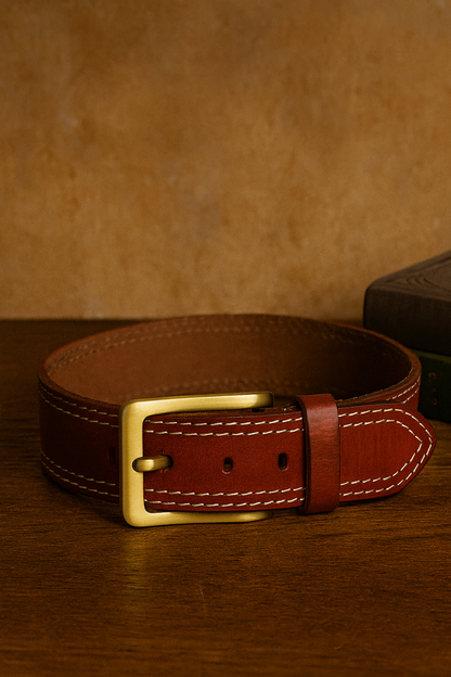 Celtic Premium Red Leather Belt, Art: LB-805
