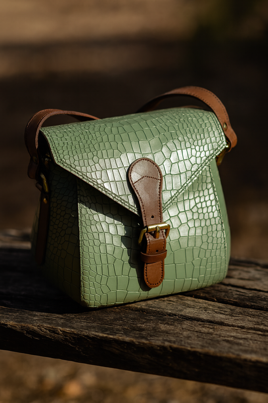 Elevate Your Style with Our Black Croro Leather Sling Bag. Art: BG-1460